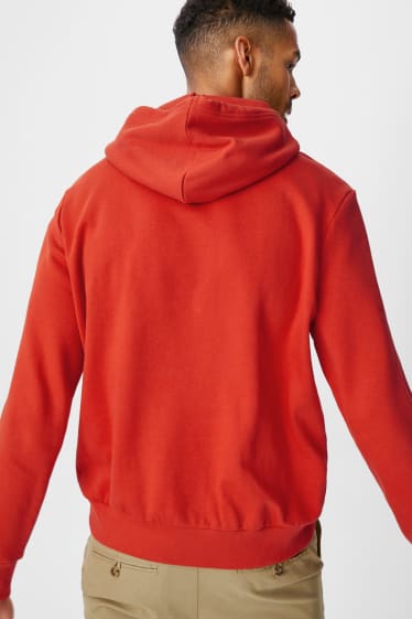 Mężczyźni - Bluza z kapturem - z bawełną bio - jasnoczerwony