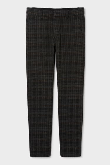 Herren - Chino - Slim Fit - Flex - LYCRA® - kariert - dunkelgrau
