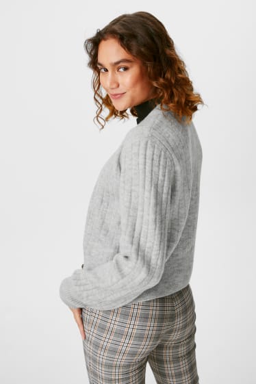 Clockhouse femme - CLOCKHOUSE - gilet en maille - gris clair chiné