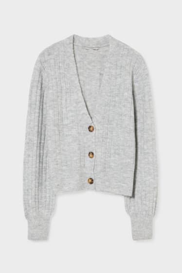 Clockhouse femme - CLOCKHOUSE - gilet en maille - gris clair chiné