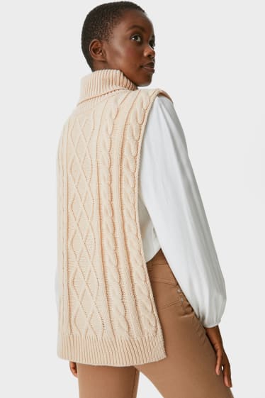 Femmes - Débardeur en maille - beige