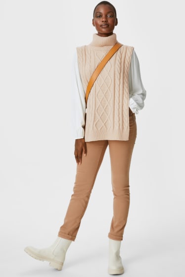 Femmes - Débardeur en maille - beige