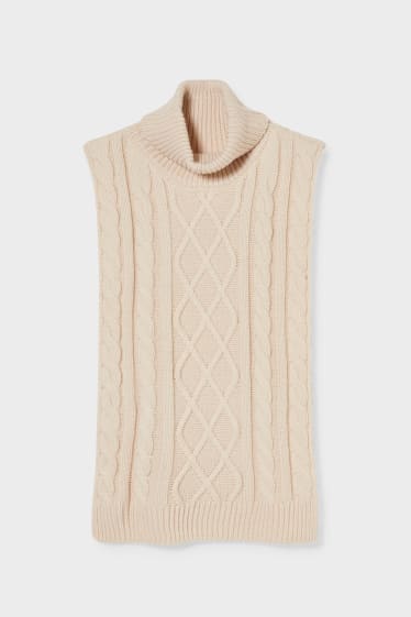 Femmes - Débardeur en maille - beige