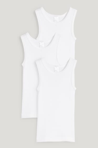 Toddler Boys - Set van 3 - singlet - wit