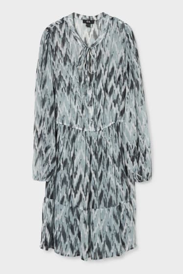 Damen - Fit & Flare Kleid - 2 teilig - grau