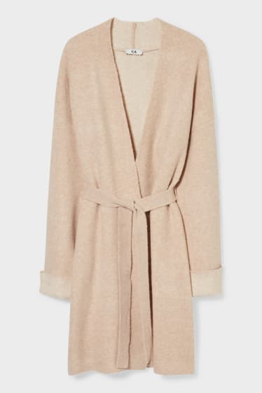 Damen - Strickjacke - beige-melange