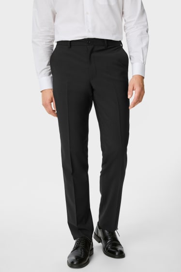 Bărbați - Pantaloni modulari - regular fit - Flex - amestec de lână virgină - LYCRA® - negru
