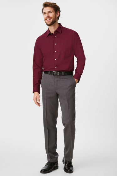 Hombre - Camisa - regular fit - kent - de planchado fácil - rojo oscuro