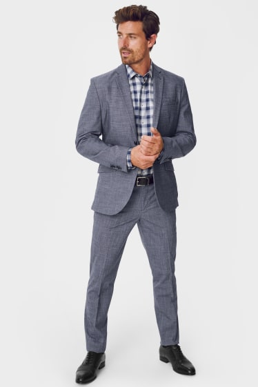 Herren - Sakko - Slim Fit - Flex - blau-melange
