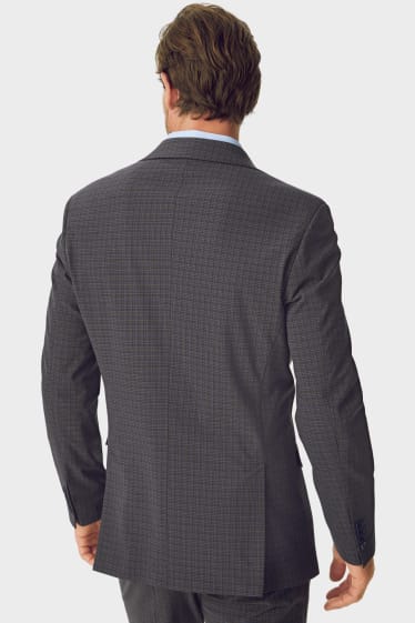 Herren - Baukasten-Sakko - Slim Fit - Flex - recycelt - kariert - grau