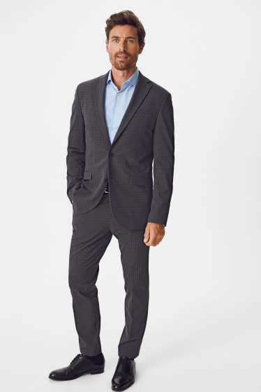 Herren - Baukasten-Sakko - Slim Fit - Flex - recycelt - kariert - grau