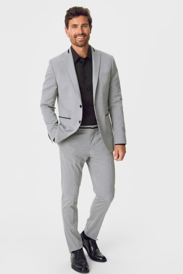 Heren - Business-overhemd - slim fit - kent - gemakkelijk te strijken - zwart