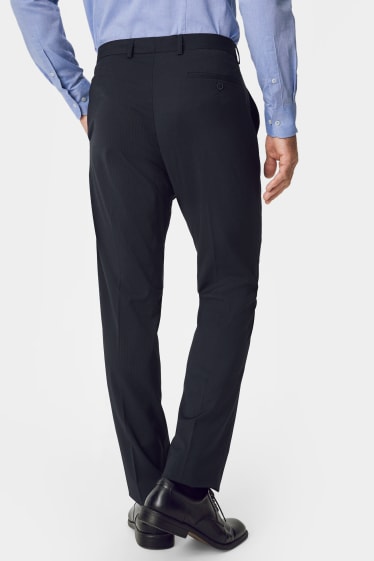 Pánské - Oblekové kalhoty - slim fit - stretch - tmavomodrá