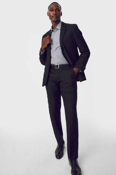 Hombre - Camisa - slim fit - kent - de planchado fácil - gris claro