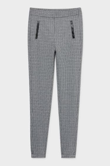 Dames - Legging - geruit - wit