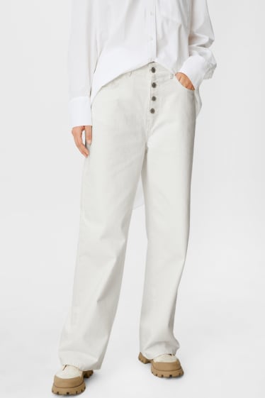Damen - Wide Leg Jeans - High Waist - weiß