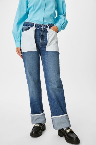 Dámské - Straight jeans - z recyklovaného materiálu - džíny - modré