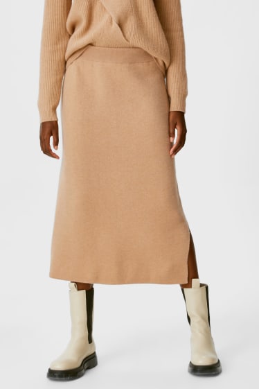 Donna - Gonna di cashmere - beige melange