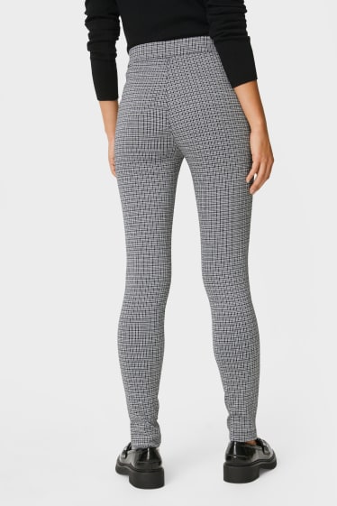 Dames - Legging - geruit - wit