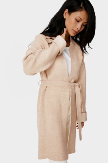 Damen - Strickjacke - beige-melange