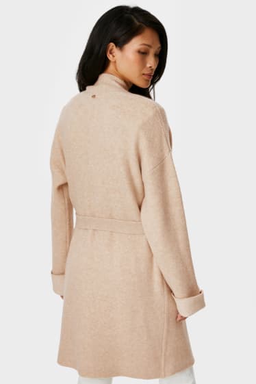 Damen - Strickjacke - beige-melange