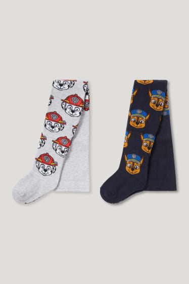 Garçons - Lot de 2 - Pat Patrouille - collants - gris clair / bleu foncé