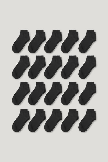 Hommes - Lot de 20 - chaussettes de sport - noir