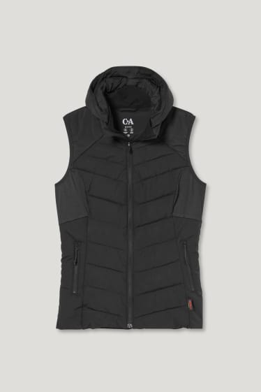 Donna - Gilet trapuntato con cappuccio - THERMOLITE® - nero