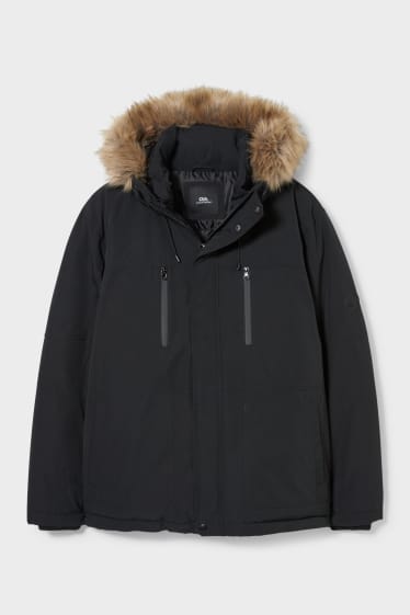 Exklusiv Online - CLOCKHOUSE - Jacke mit Kapuze und Kunstfellbesatz - recycelt - schwarz