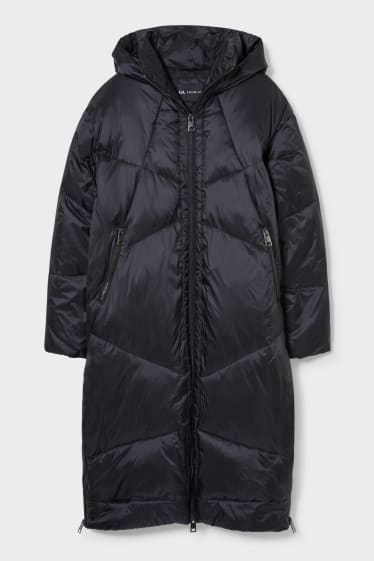 Femmes - Manteau matelassé à capuche - noir