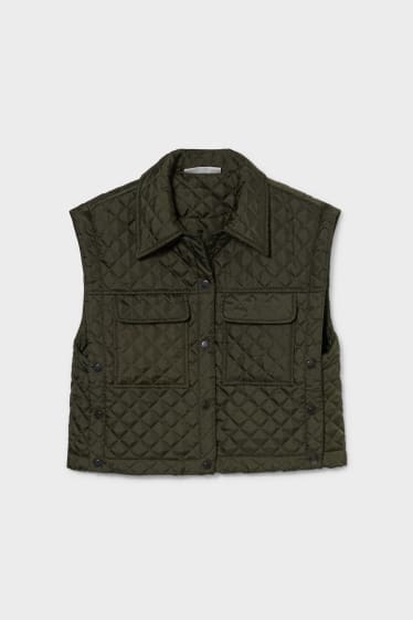 Online exclusive - CLOCKHOUSE - quilted gilet - dark green