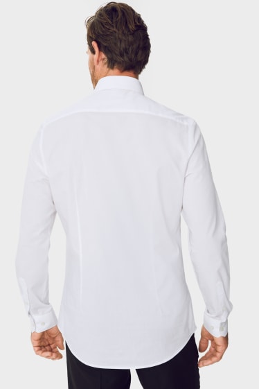 Uomo - Camicia business - slim fit - collo all'italiana - facile da stirare - bianco