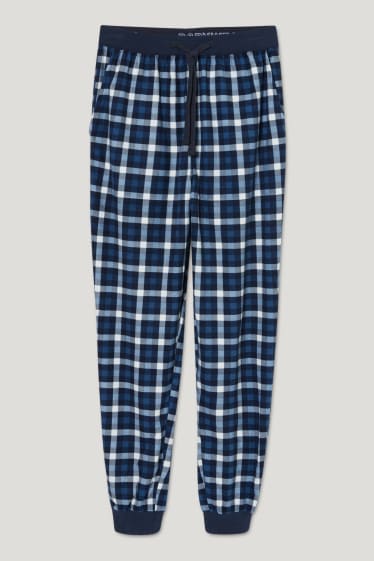 Home - Pantalons de pijama - de quadres - blau fosc
