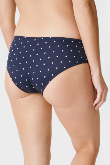 Dámské - Spodní díl bikin - mid waist - puntíkovaný - tmavomodrá