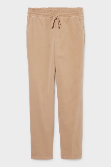Women - Corduroy trousers - relaxed fit - beige