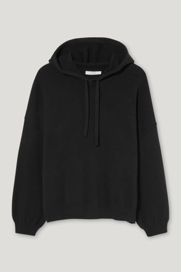 Femei XL - CLOCKHOUSE - pulover cu glugă - negru