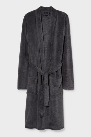 Men - Bathrobe - gray-melange
