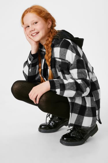 Kids Girls - Overshirt - geruit - crème wit