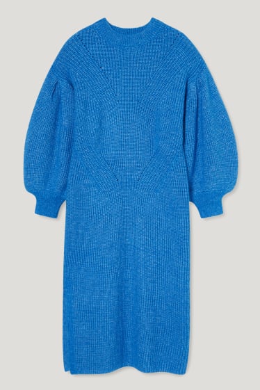 Mujer - Vestido de punto - reciclado - azul jaspeado