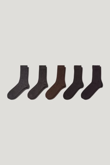 Hombre - Pack de 5 - calcetines de tenis - Cacao