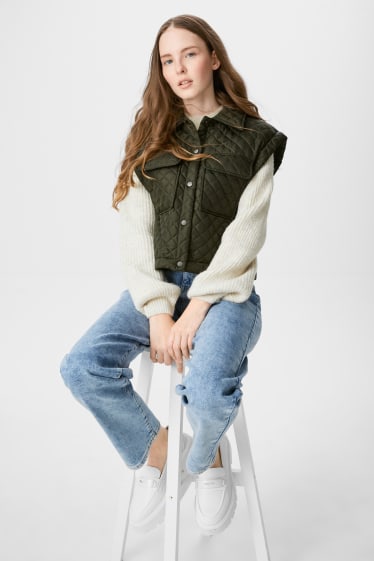 Online exclusive - CLOCKHOUSE - quilted gilet - dark green