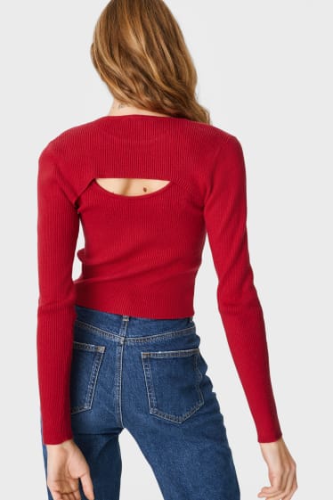 Exclusiv online - Tricou cu mânecă lungă - 2 piese - bordo