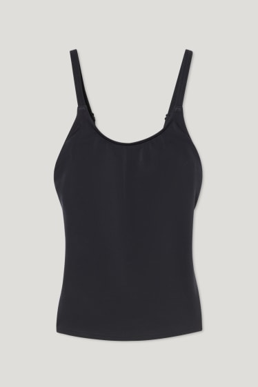 Donna - Top del tankini per protesi - nero