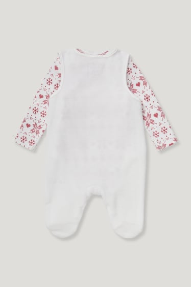 Baby Girls - Weihnachts-Strampler-Set - 2 teilig - weiß