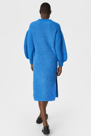 Mujer - Vestido de punto - reciclado - azul jaspeado