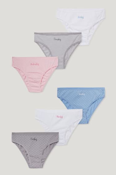 Kids Girls - Multipack of 6 - briefs - white / rose