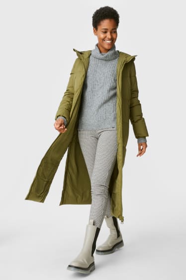Damen - Rollkragenpullover - recycelt - grau-melange
