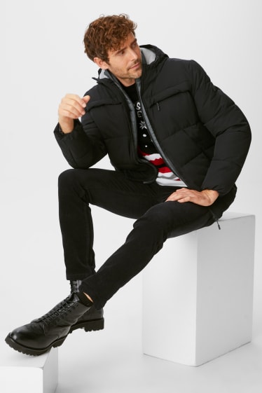 Herren - Weihnachtspullover - Weihnachtsmann - schwarz