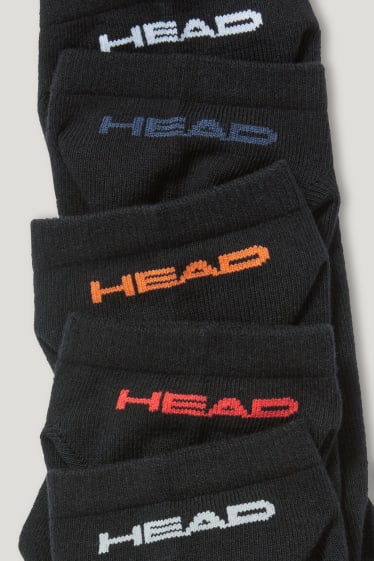 Heren - HEAD - set van 5 - sneakersokken - biokatoen - zwart