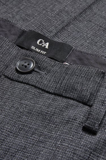 Exkluzivní online - Oblekové kalhoty - slim fit - stretch - LYCRA® - tmavošedá